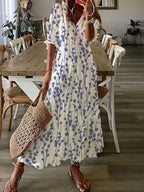 Women's Bohemian Ruffled Printed Dress | Maxi