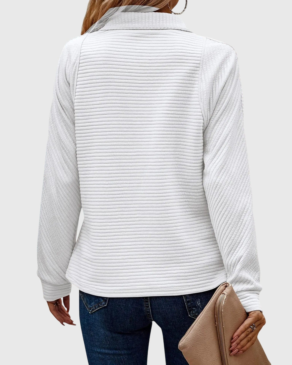 Women's Knit Collar Sweater | Quarter Zip