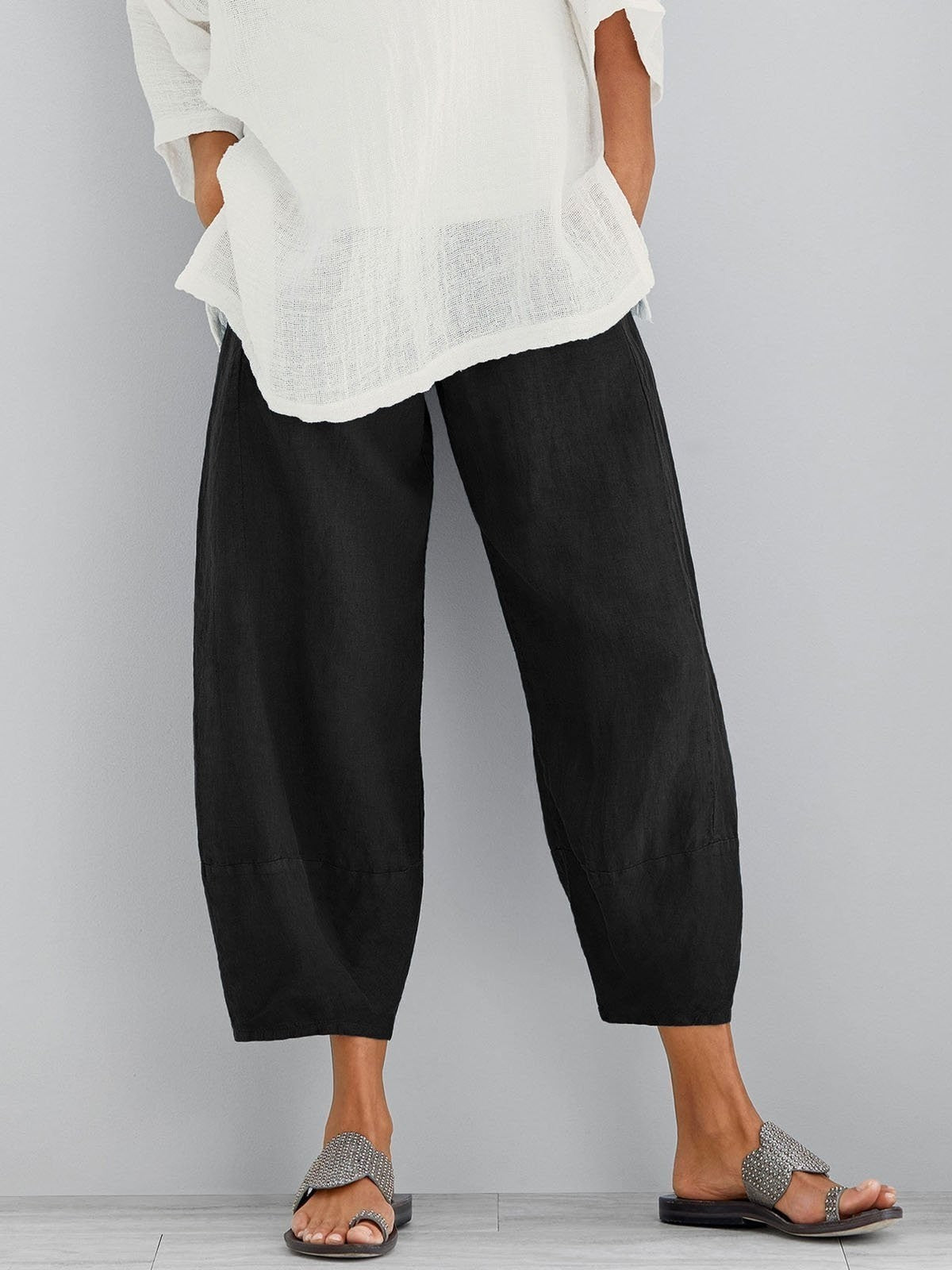 Women's Loose Cropped Trousers | Summer