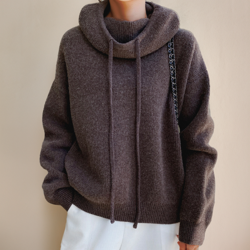 Women's Long Sleeve Oversized Knitted Hoodie | Winter