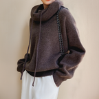 Women's Long Sleeve Oversized Knitted Hoodie | Winter