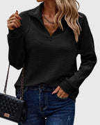 Women's Knit Collar Sweater | Quarter Zip