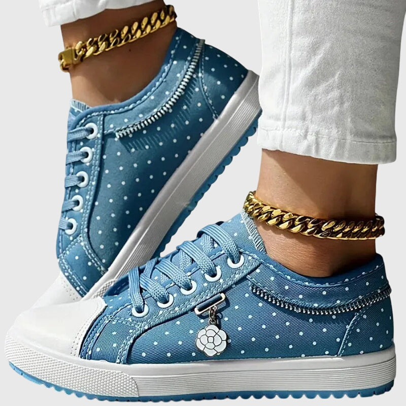 Women's Casual Polka Dot Sneakers | Lace Up