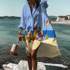 Women's Printed Casual Shirt Dress | Midi