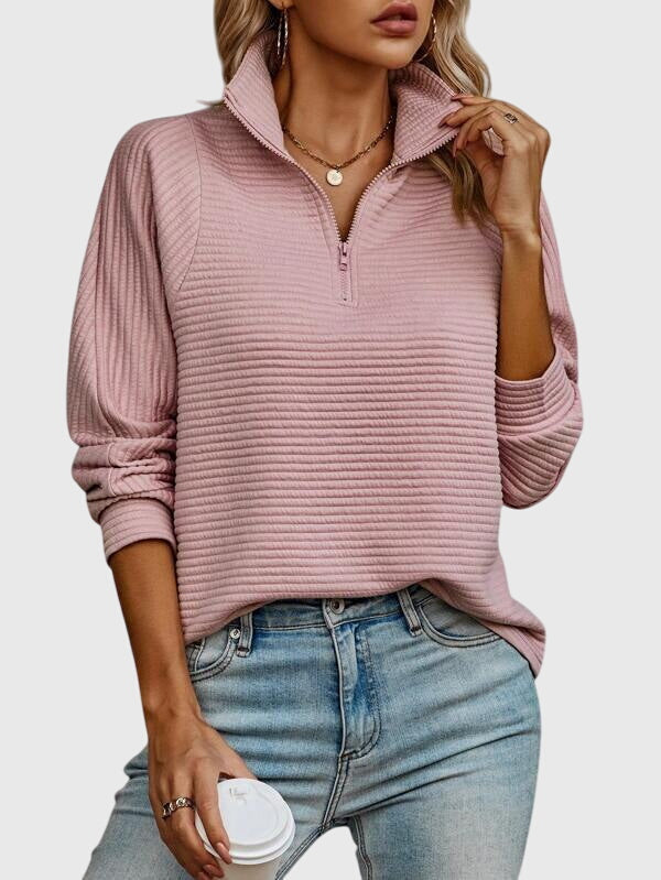 Women's Knit Collar Sweater | Quarter Zip