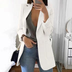 Women's Stylish Notch-Lapel Blazer | Open-Front