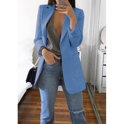 Women's Stylish Notch-Lapel Blazer | Open-Front