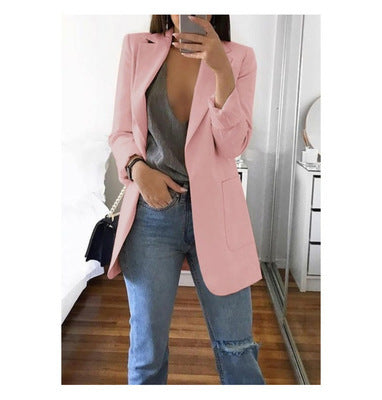 Women's Stylish Notch-Lapel Blazer | Open-Front