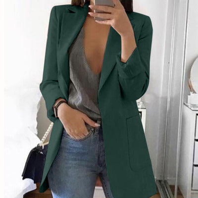 Women's Stylish Notch-Lapel Blazer | Open-Front