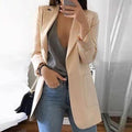 Women's Stylish Notch-Lapel Blazer | Open-Front