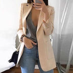 Women's Stylish Notch-Lapel Blazer | Open-Front