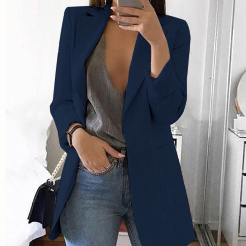 Women's Stylish Notch-Lapel Blazer | Open-Front