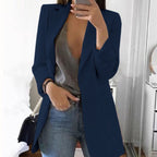 Women's Stylish Notch-Lapel Blazer | Open-Front