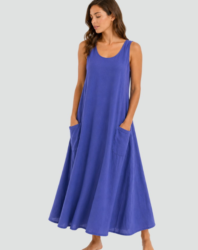 Women's Loose Pocket Dress | Maxi