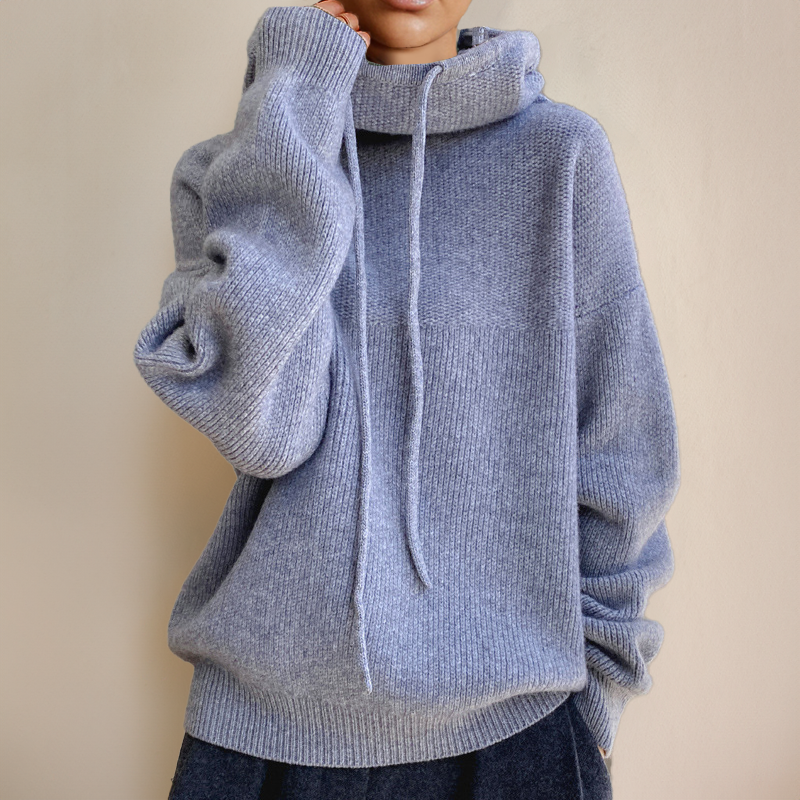 Women's Long Sleeve Oversized Knitted Hoodie | Winter