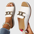 Women's Casual Buckle Detail Open Toe Sandals | Slip On