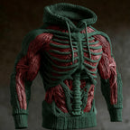 Men's Skeleton Knitted Winter Hoodie | Halloween