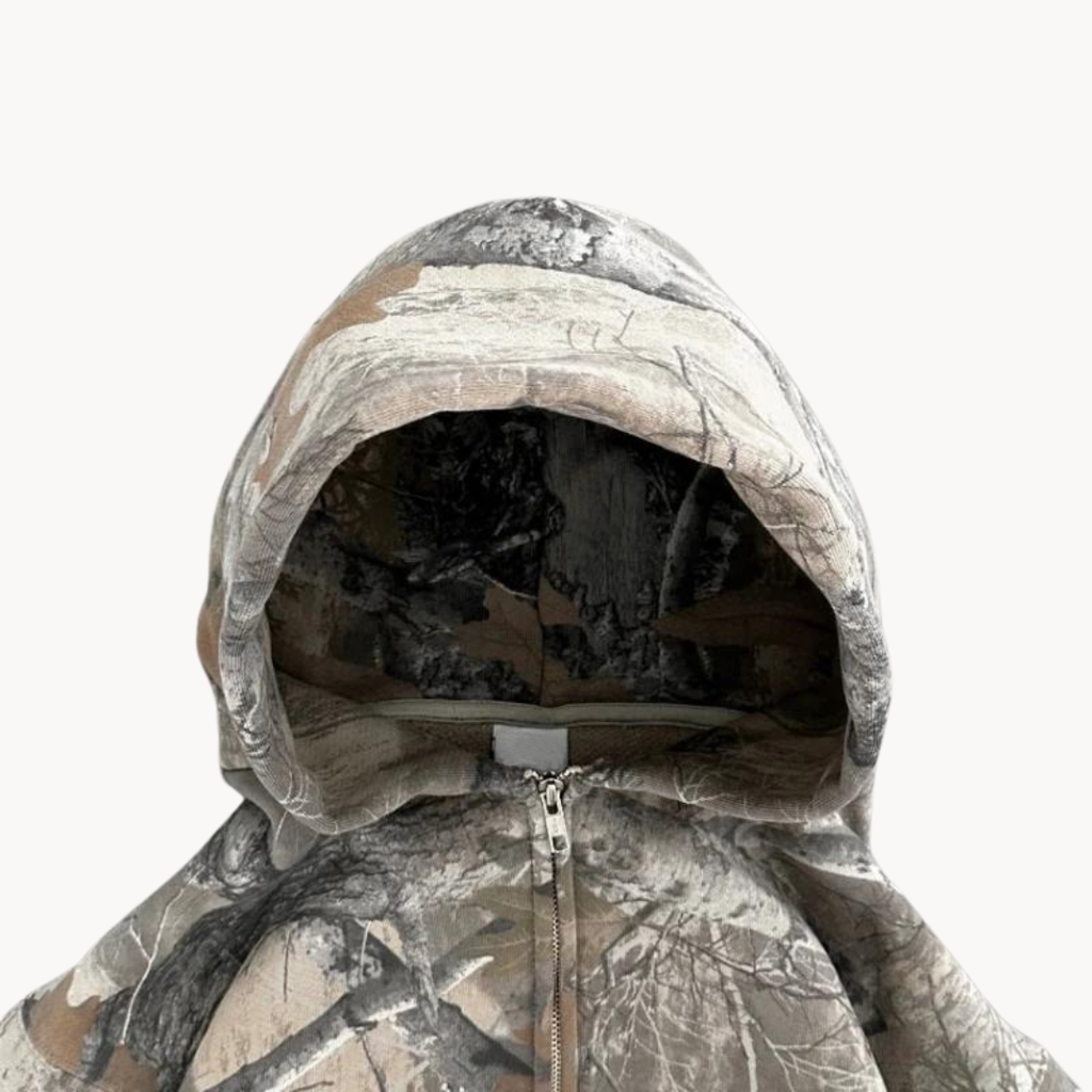 Women's Camo Oversized Gray Hoodie | Streetwear