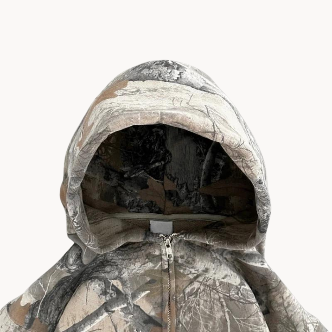 Women's Camo Oversized Gray Hoodie | Streetwear