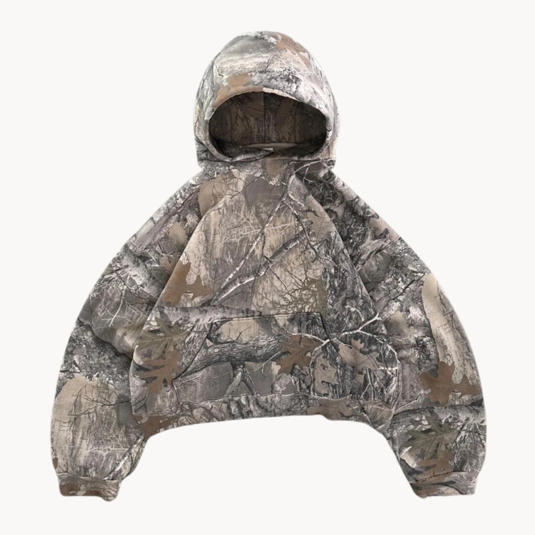 Women's Camo Oversized Gray Hoodie | Streetwear