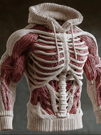 Men's Skeleton Knitted Winter Hoodie | Halloween