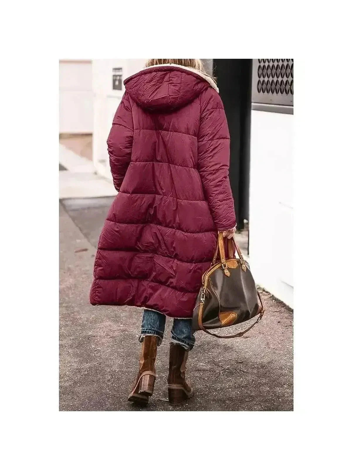 Women's Long Fur Zip Up Jacket | Winter