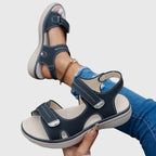 Women's Cutout Hook and Loop Sandals | Ankle Strap