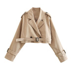 Women's Belted Cropped Trench Jacket | Winter