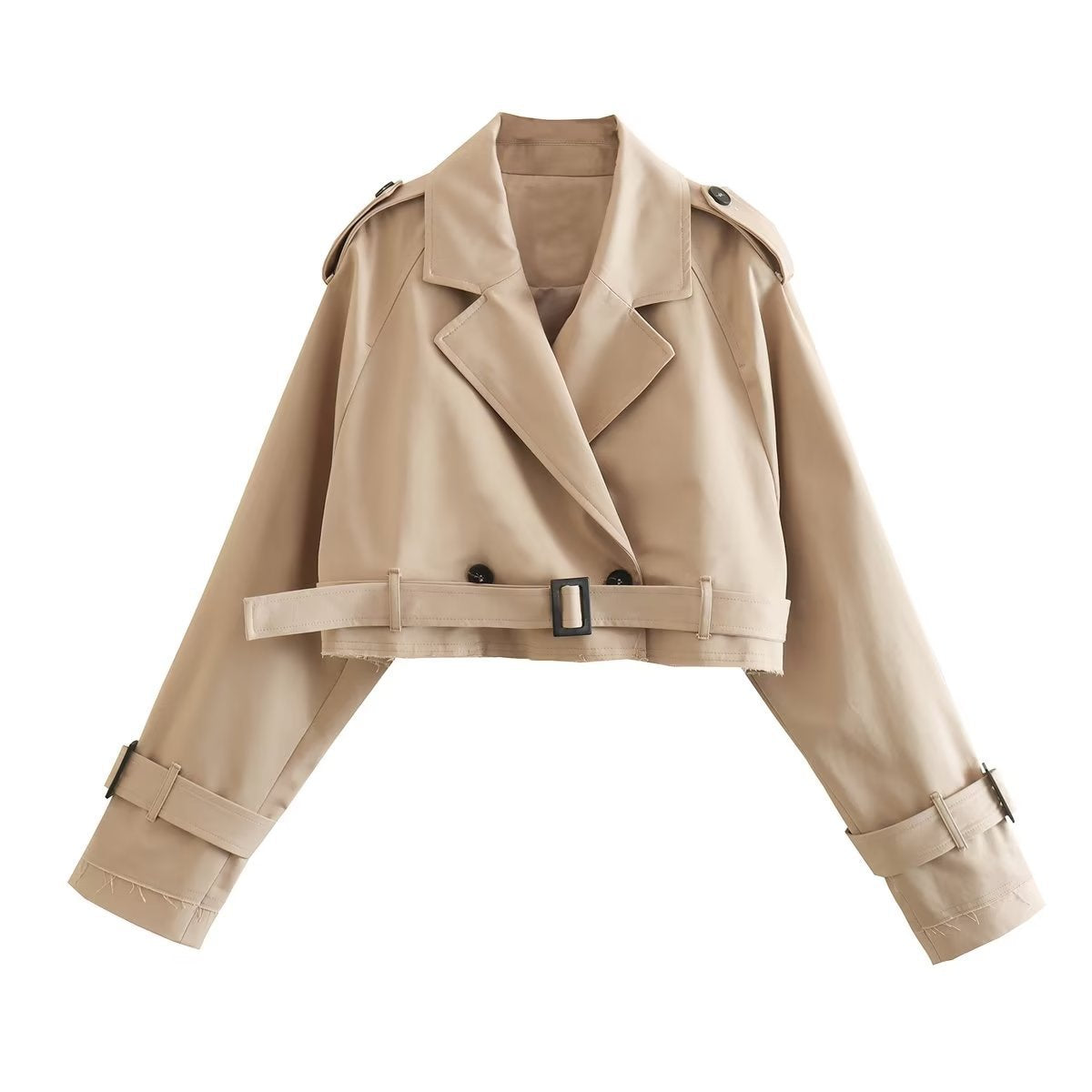 Women's Belted Cropped Trench Jacket | Winter