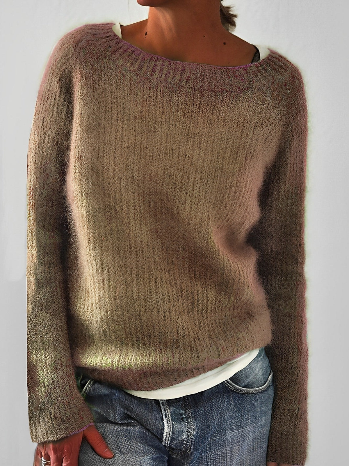 Women's Long Sleeve Ribbed Knit Sweater | Winter