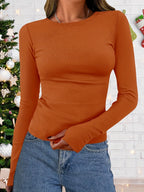 Women’s Slim Fit Casual Top | Crew Neck