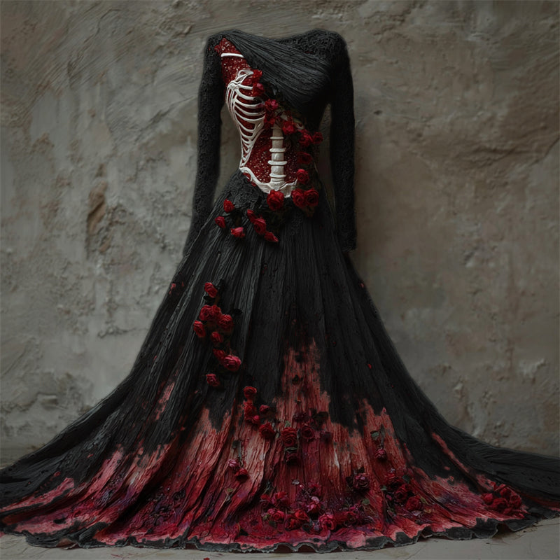 Women's Halloween Long Sleeve Maxi Dress | Party