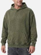 Men's Streetwear Washed Winter Hoodie | Plain