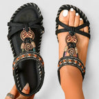 Women's Bohemian Flat T-Strap Sandals | Ankle Strap