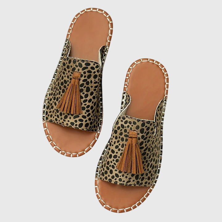 Women's Tassel Detail Bohemian Flat Sandals | Slip On