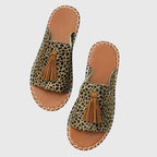 Women's Boho Tassel Detail Slide Sandals | Slip On
