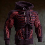 Men's Skeleton Knitted Winter Hoodie | Halloween