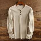 Men's Long Sleeve Henley Shirt | Button Neck