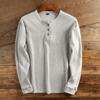 Men's Long Sleeve Henley Shirt | Button Neck