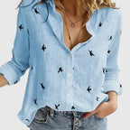 Women's Summer Relaxed Fit Button Down Shirt | Long Sleeves