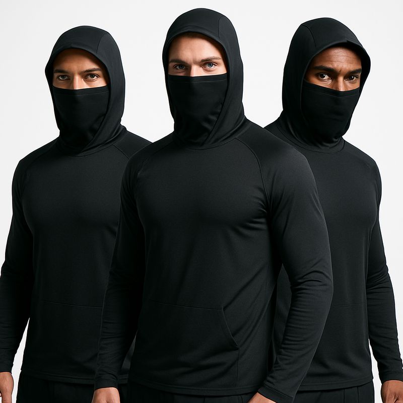 Men's Long Sleeve Balaclava Hoodie | Gym