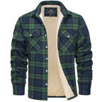Men's Checkered Long Sleeve Collared Jacket | Winter
