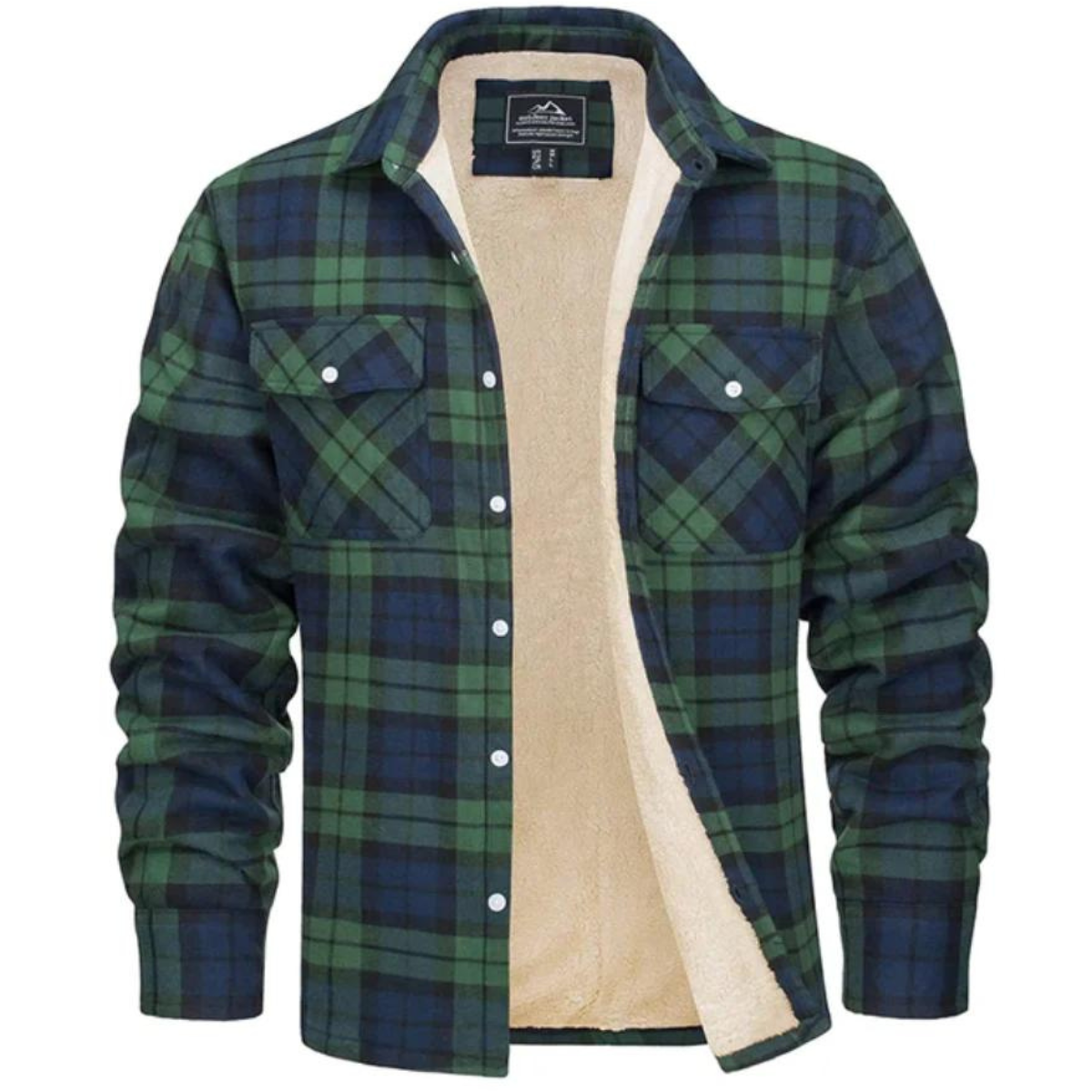 Men's Checkered Long Sleeve Collared Jacket | Winter