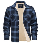 Men's Checkered Long Sleeve Collared Jacket | Winter