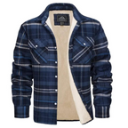 Men's Checkered Long Sleeve Collared Jacket | Winter