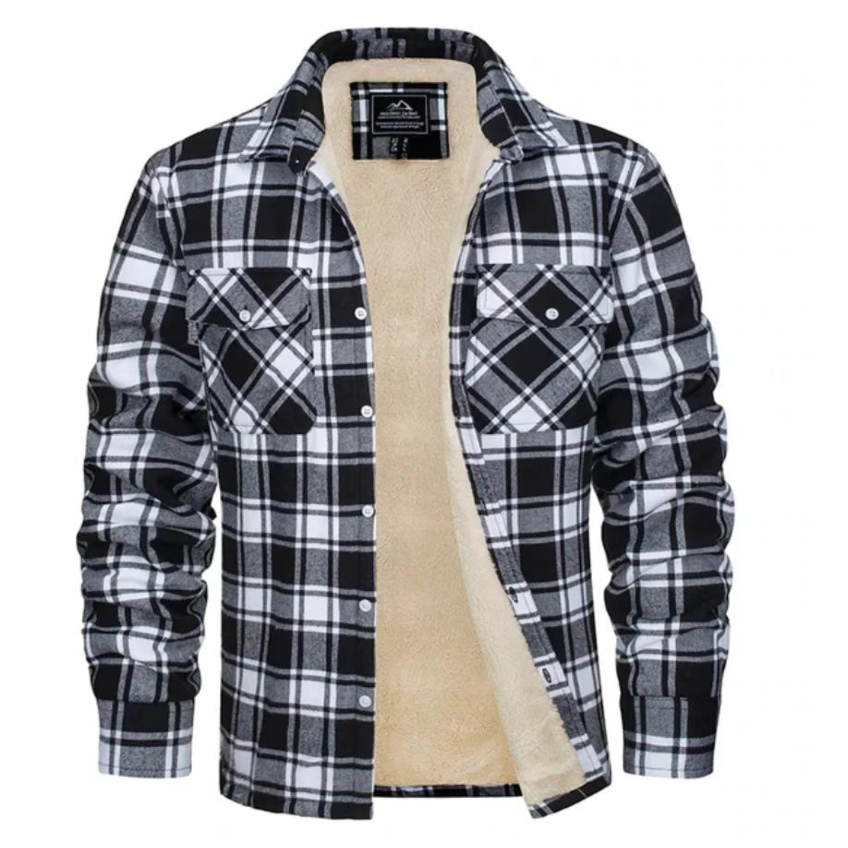 Men's Checkered Long Sleeve Collared Jacket | Winter