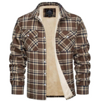 Men's Checkered Long Sleeve Collared Jacket | Winter