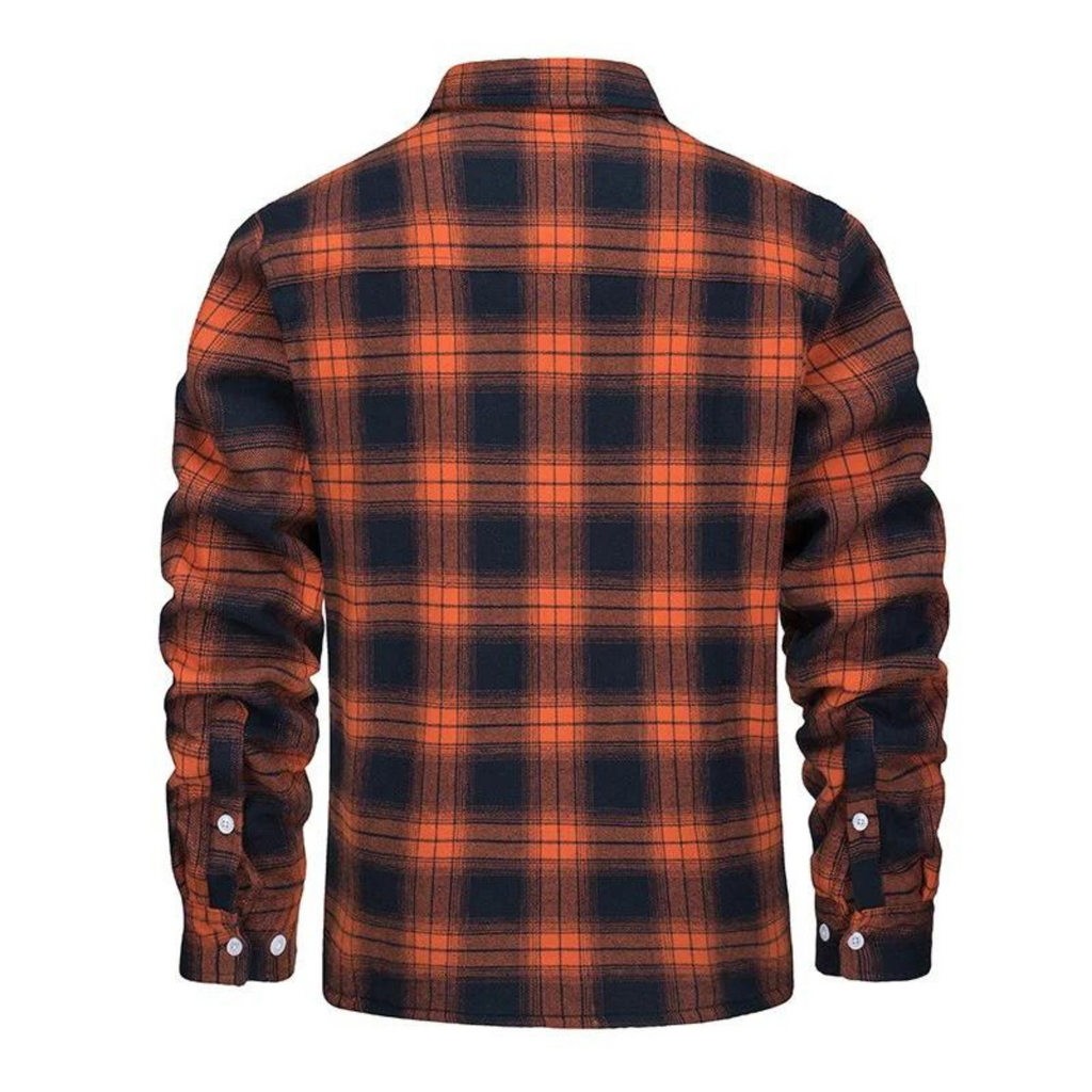 Men's Checkered Long Sleeve Collared Jacket | Winter