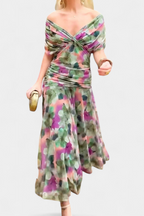 Women's Elegant Off Shoulder Wedding Guest Formal Dress | Maxi
