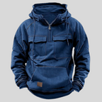 Men's Casual Half-Zip Hoodie | Funnel-Neck